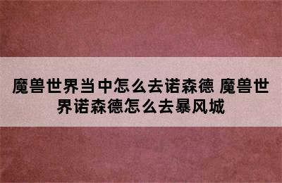 魔兽世界当中怎么去诺森德 魔兽世界诺森德怎么去暴风城